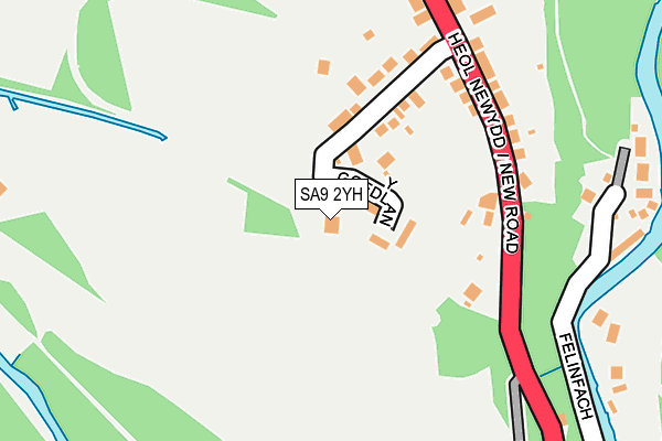 SA9 2YH map - OS OpenMap – Local (Ordnance Survey)