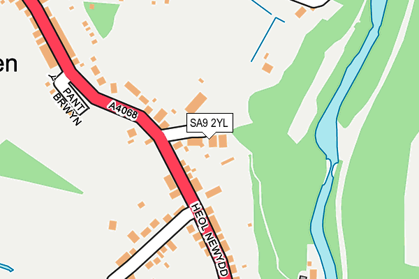 SA9 2YL map - OS OpenMap – Local (Ordnance Survey)