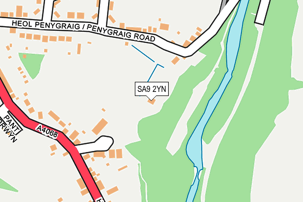 SA9 2YN map - OS OpenMap – Local (Ordnance Survey)