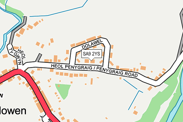 SA9 2YS map - OS OpenMap – Local (Ordnance Survey)