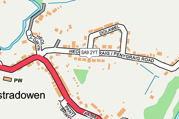 SA9 2YT map - OS OpenMap – Local (Ordnance Survey)