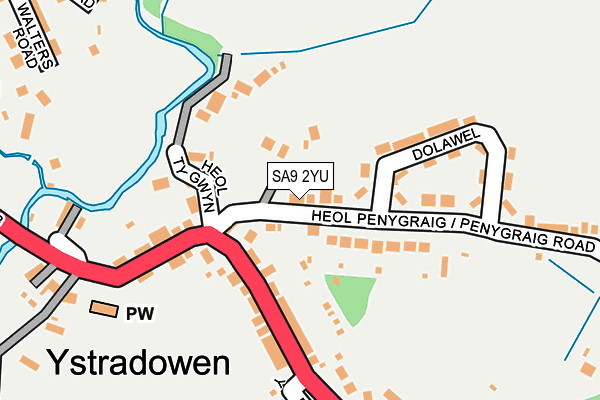 SA9 2YU map - OS OpenMap – Local (Ordnance Survey)