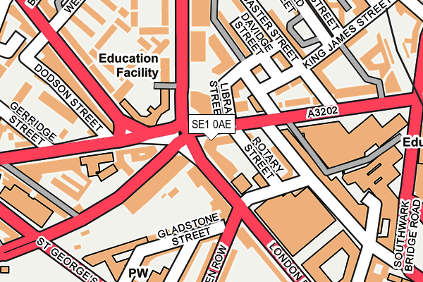 SE1 0AE map - OS OpenMap – Local (Ordnance Survey)