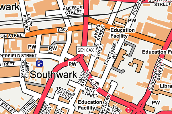 SE1 0AX map - OS OpenMap – Local (Ordnance Survey)