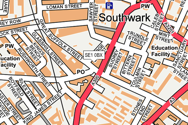 SE1 0BX map - OS OpenMap – Local (Ordnance Survey)