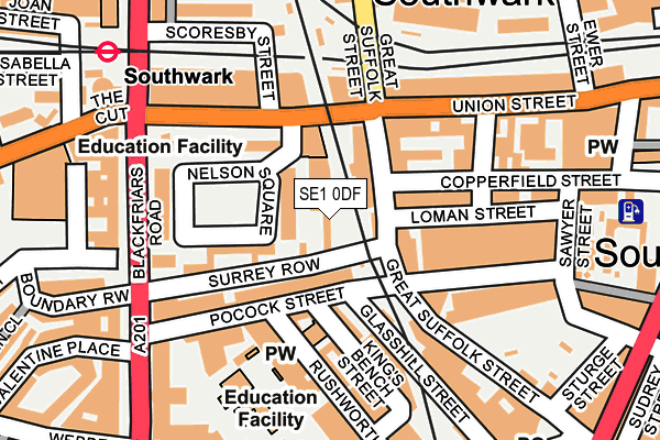 SE1 0DF map - OS OpenMap – Local (Ordnance Survey)