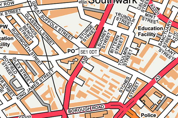 SE1 0DT map - OS OpenMap – Local (Ordnance Survey)