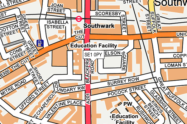 SE1 0PY map - OS OpenMap – Local (Ordnance Survey)