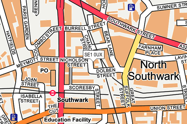SE1 0UX map - OS OpenMap – Local (Ordnance Survey)