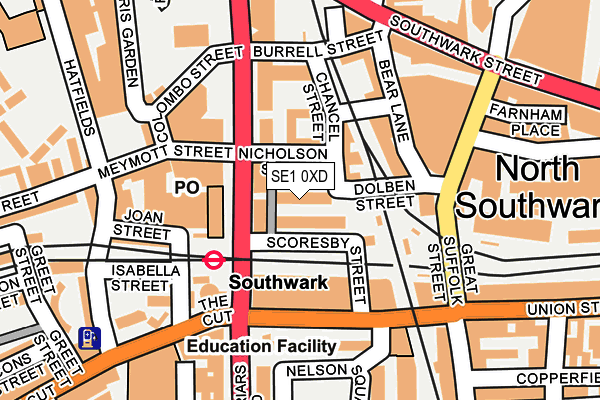 SE1 0XD map - OS OpenMap – Local (Ordnance Survey)