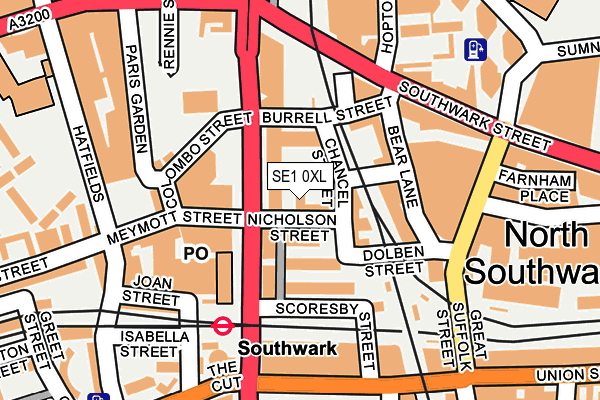 SE1 0XL map - OS OpenMap – Local (Ordnance Survey)