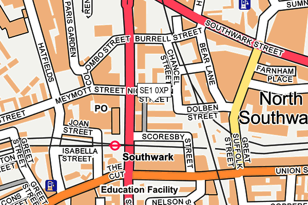 SE1 0XP map - OS OpenMap – Local (Ordnance Survey)