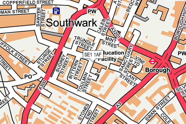 SE1 1AF map - OS OpenMap – Local (Ordnance Survey)