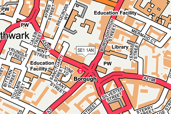 SE1 1AN map - OS OpenMap – Local (Ordnance Survey)
