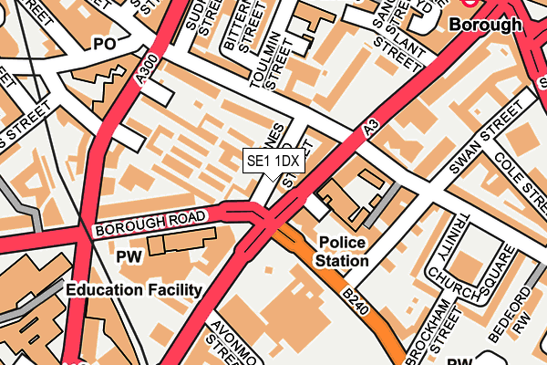 SE1 1DX map - OS OpenMap – Local (Ordnance Survey)