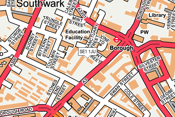 SE1 1JU map - OS OpenMap – Local (Ordnance Survey)