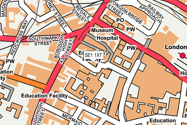 SE1 1XT map - OS OpenMap – Local (Ordnance Survey)