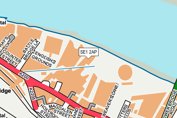SE1 2AP map - OS OpenMap – Local (Ordnance Survey)