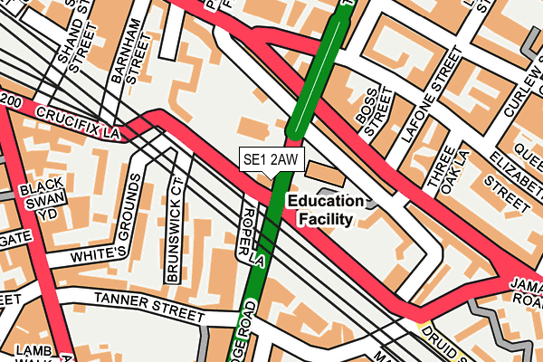 SE1 2AW map - OS OpenMap – Local (Ordnance Survey)