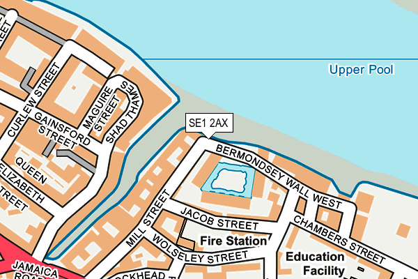 SE1 2AX map - OS OpenMap – Local (Ordnance Survey)