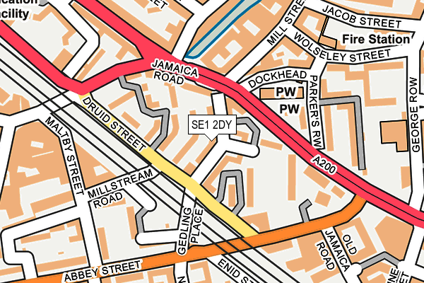 SE1 2DY map - OS OpenMap – Local (Ordnance Survey)