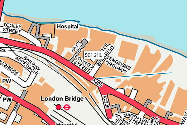 SE1 2HL map - OS OpenMap – Local (Ordnance Survey)