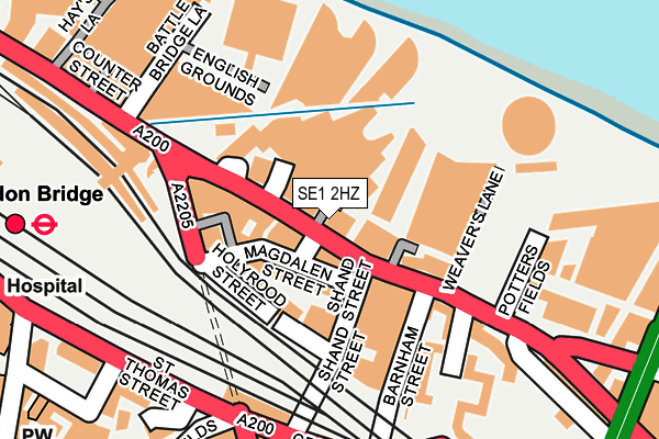SE1 2HZ map - OS OpenMap – Local (Ordnance Survey)