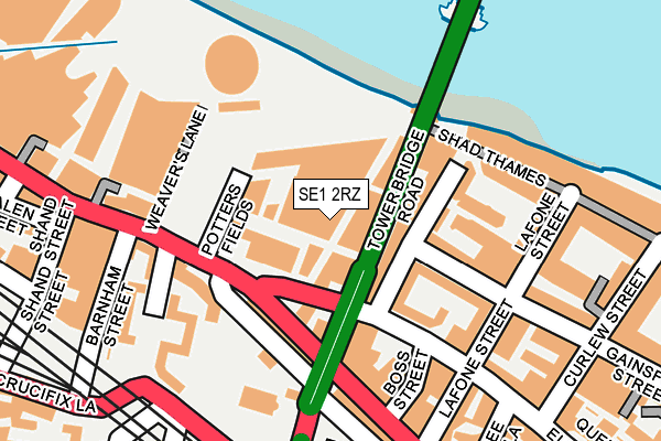 SE1 2RZ map - OS OpenMap – Local (Ordnance Survey)