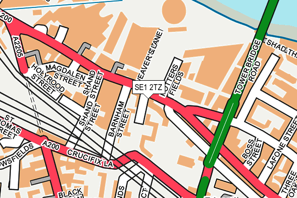 SE1 2TZ map - OS OpenMap – Local (Ordnance Survey)