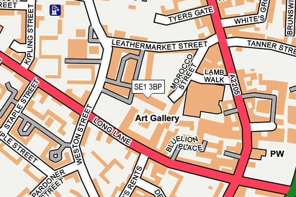 SE1 3BP map - OS OpenMap – Local (Ordnance Survey)