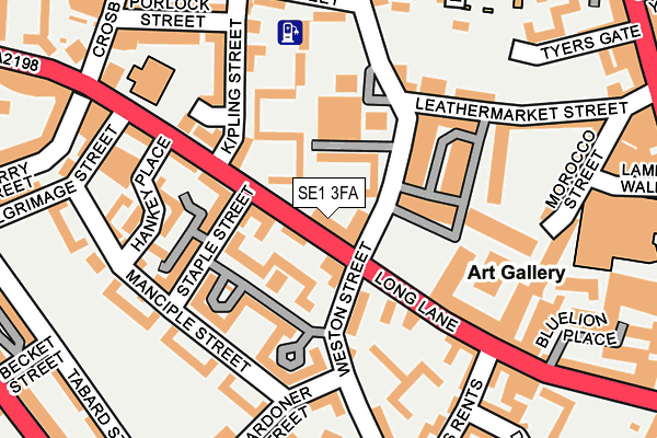 SE1 3FA map - OS OpenMap – Local (Ordnance Survey)