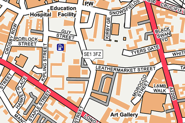 SE1 3FZ map - OS OpenMap – Local (Ordnance Survey)