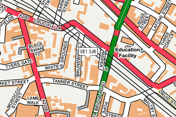 SE1 3JB map - OS OpenMap – Local (Ordnance Survey)
