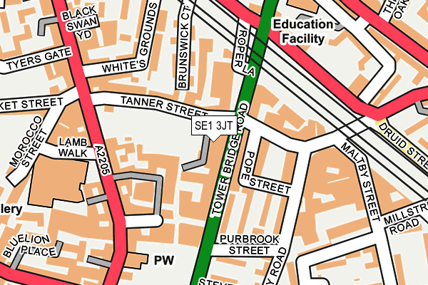 SE1 3JT map - OS OpenMap – Local (Ordnance Survey)