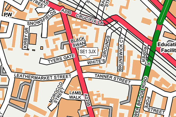 SE1 3JX map - OS OpenMap – Local (Ordnance Survey)