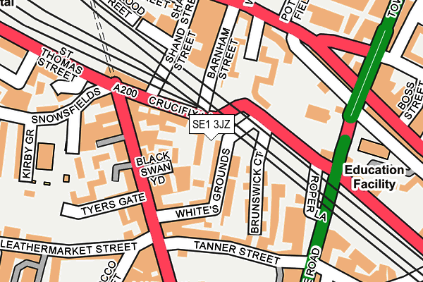 SE1 3JZ map - OS OpenMap – Local (Ordnance Survey)