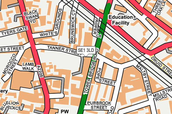 SE1 3LD map - OS OpenMap – Local (Ordnance Survey)