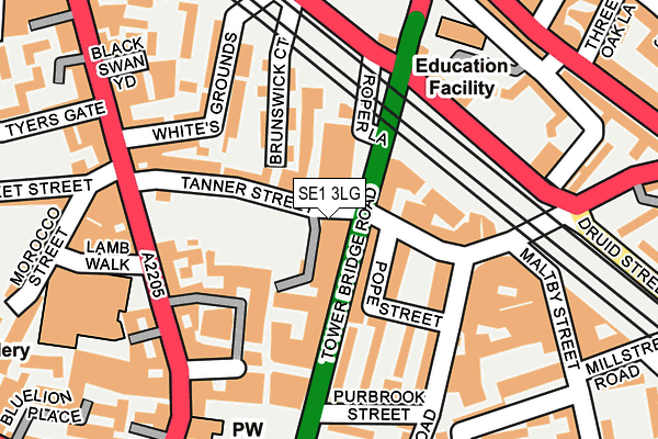 SE1 3LG map - OS OpenMap – Local (Ordnance Survey)