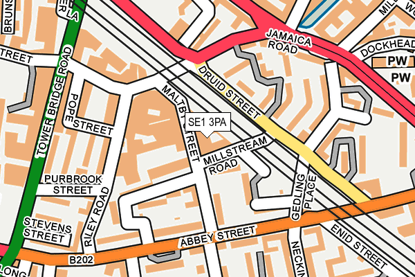 SE1 3PA map - OS OpenMap – Local (Ordnance Survey)