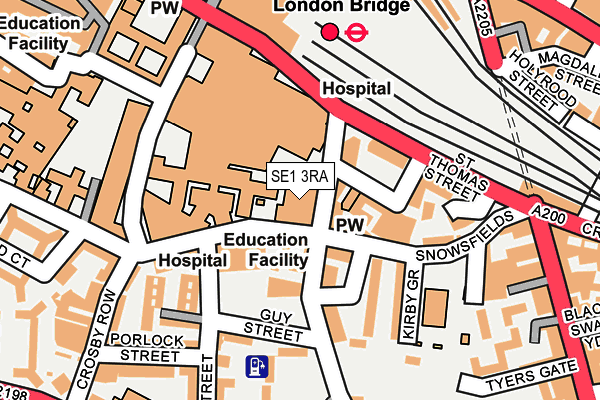 SE1 3RA map - OS OpenMap – Local (Ordnance Survey)