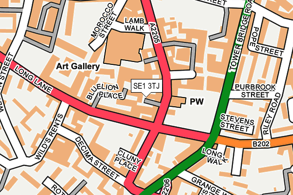 SE1 3TJ map - OS OpenMap – Local (Ordnance Survey)