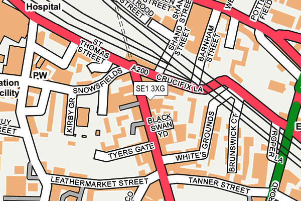 SE1 3XG map - OS OpenMap – Local (Ordnance Survey)