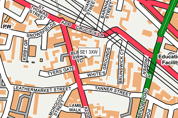 SE1 3XW map - OS OpenMap – Local (Ordnance Survey)