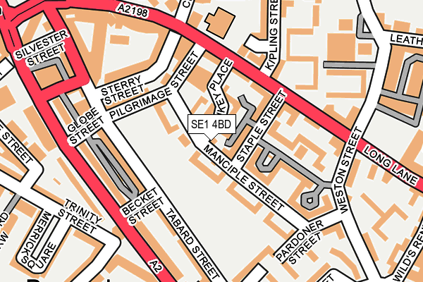 SE1 4BD map - OS OpenMap – Local (Ordnance Survey)