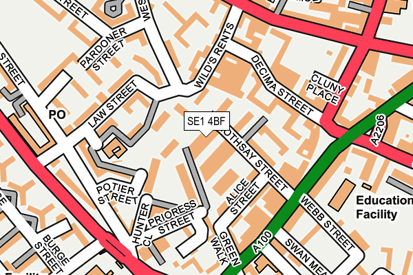 SE1 4BF map - OS OpenMap – Local (Ordnance Survey)