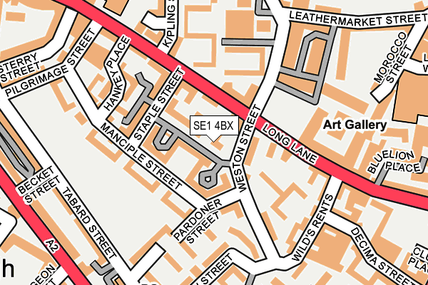 SE1 4BX map - OS OpenMap – Local (Ordnance Survey)