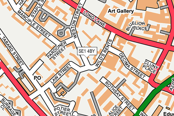 SE1 4BY map - OS OpenMap – Local (Ordnance Survey)