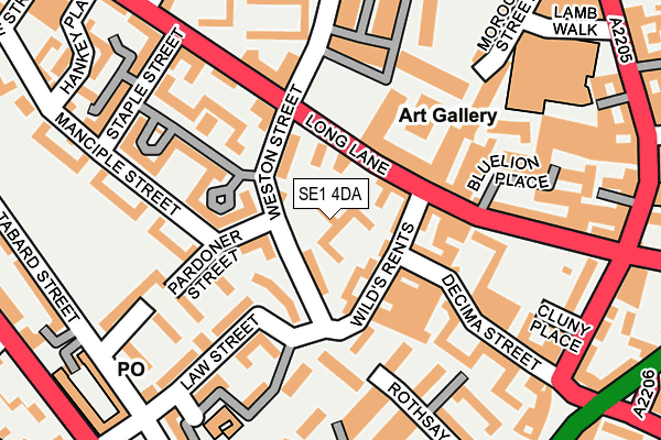 SE1 4DA map - OS OpenMap – Local (Ordnance Survey)