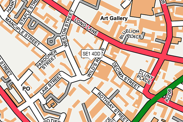 SE1 4DD map - OS OpenMap – Local (Ordnance Survey)