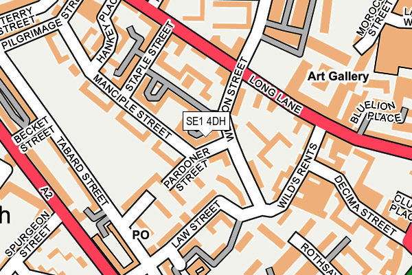 SE1 4DH map - OS OpenMap – Local (Ordnance Survey)